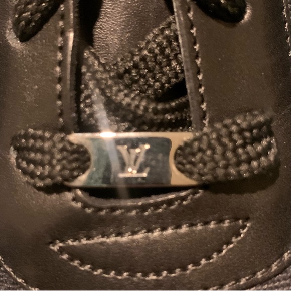 LOUIS VUITTON Monogram Idylle Black Leather Canvas Sneakers LV 2004 RARE Size 39 - Picture 14 of 14
